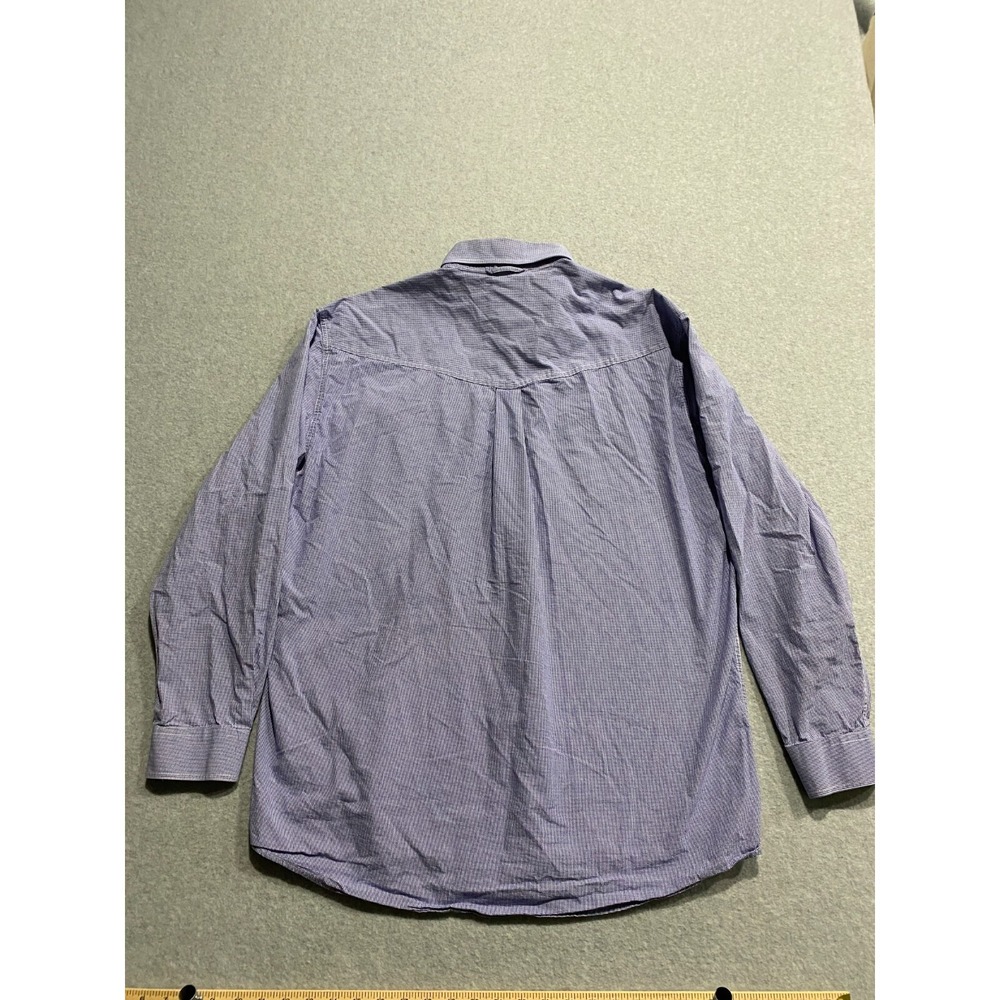 Roper Button Down Shirt Mens XL Small Blue & White Gingham Cowboy Western Casual - Picture 2 of 10